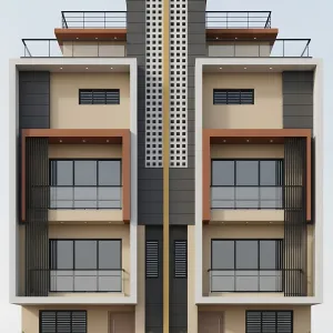 Grille-Spined Symmetric Urban Rowfront
