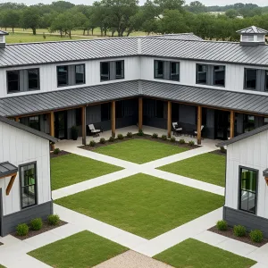 U-Shaped Barn Oasis: The Lawn Chronicles