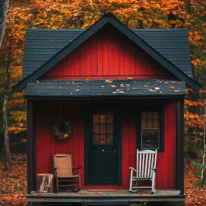 Crimson Gem in the Autumn Woods