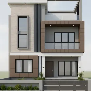 Graphite Grid G+1 Facade