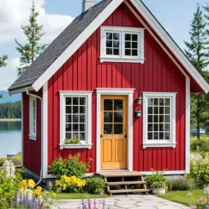 Quaint Crimson Cabin: A Nordic Fairytale
