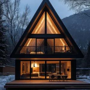 Midnight Blue With Scandinavian-style Wooden Decks