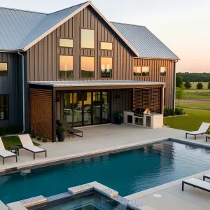 Dreamy Poolside Haven: Rustic Meets Relaxation