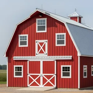 Scarlet Serenity: Barn House Beauty