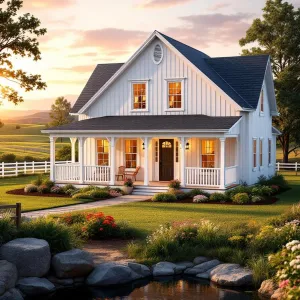 Cozy Farm Cottage with a Sunset Glow