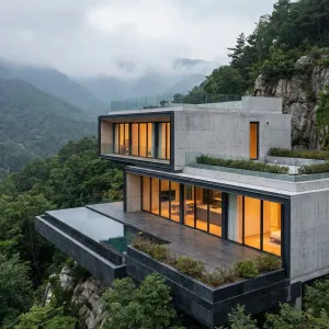 Mist Peak Cliffside Glass Villa