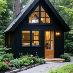 Midnight Ink Cottage With A Vibrant Door