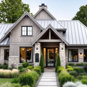 Gabled Grandeur with Stone Charm