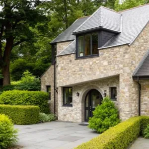 Chic Stone Cottage with Arbor Arch