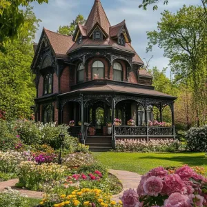Charming Victorian Mansion Surrounded by Lush Gardens