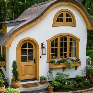 Fairy Tale Abode with Curved Thatched Roof