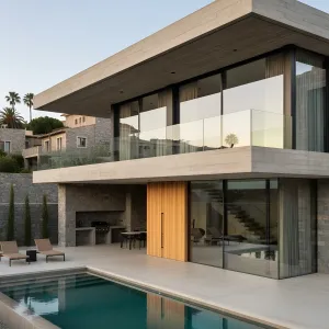 Balcony Beam Poolside Concrete House