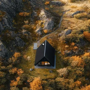 Cozy Black Cabin Nestled in Nature