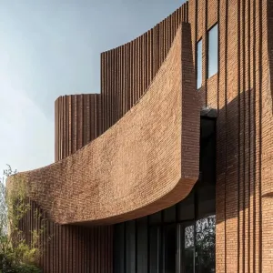 Curvy Brick Symphony Under the Sky