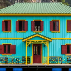 Vibrant Villa on Reflective Ripples