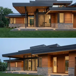 Slate Eaves Prairie Courtyard Retreat