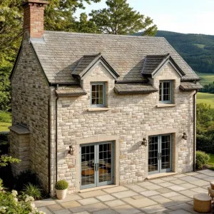Cozy Stone Lodge with a View