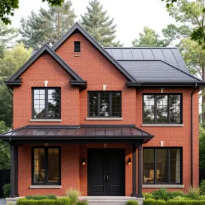 Chic Brick Abode Amidst Lush Greenery