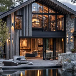 Preview of Weathered Wood Siding With Stone Accents