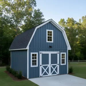 Blue Dutch-Gable Loft Shed