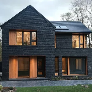 Charcoal Elegance with Wooden Heart
