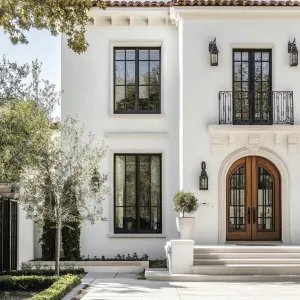 Minimalist White Stucco With Geometric Patterns
