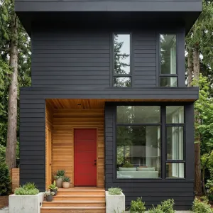 Crimson Door On Inky Cedar Cube