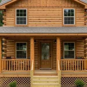 Charming Wooden Cabin with Porch Appeal
