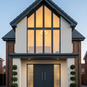 Gabled Glass Atrium Residence