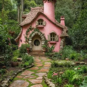 Charming Pink Cottage in an Enchanted Forest
