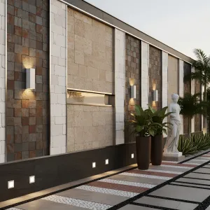 Preview of Terracotta Mosaic With Limestone Pilasters