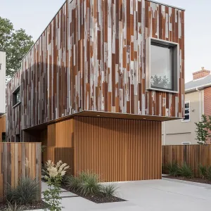 Industrial Facade with a Touch of Rustic Charm