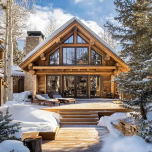 Cozy Log Cabin Retreat in Winter Wonderland