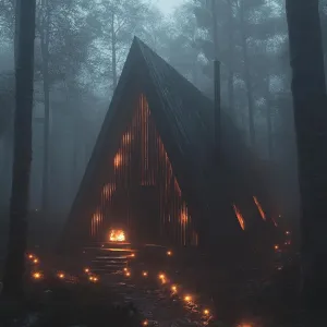 Flickering Flames: A Mystical A-Frame Refuge