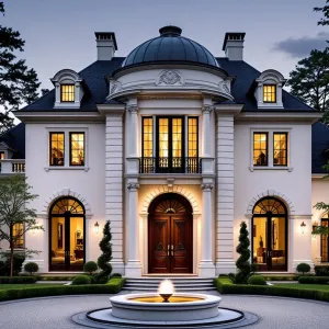 Elegant Chateau with Whimsical Fountain