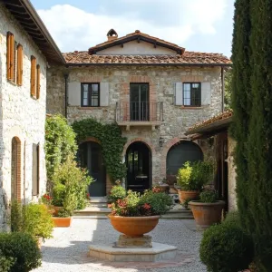 Quaint Tuscan Villa Courtyard