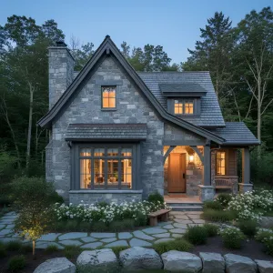 Gable-Graced Granite Storybook Cottage