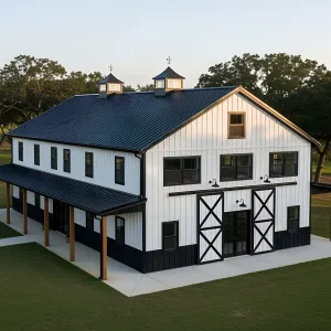 Black-and-White Barn Adventure: The Color Clash Cabin