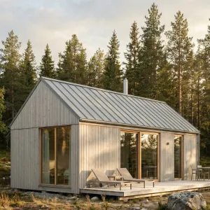 Silver Roof Woodland Deck Cabin