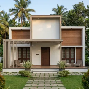Tropical Courtyard Cube With Breezy Veranda