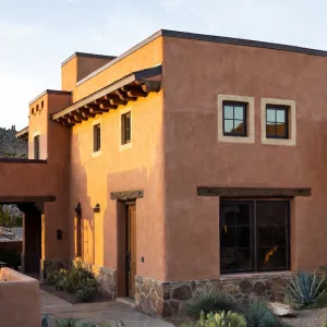 Sunbaked Desert Pueblo Courtyard Home
