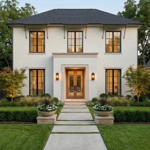 Crisp French Manor With Garden Entry