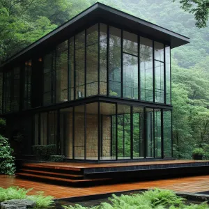 Glass Sanctuary Among Verdant Peaks
