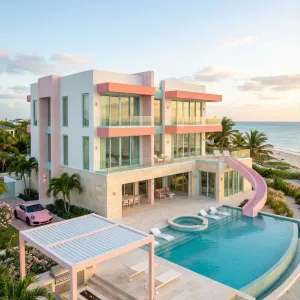 Mint Sunset Villa With Curved Slide