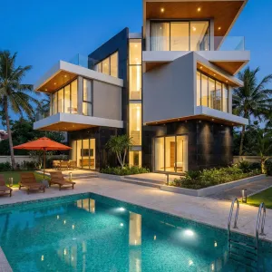 Stacked Horizon Villa With Glow Pool