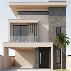Preview of Soft Sand Facade With Charcoal Stack