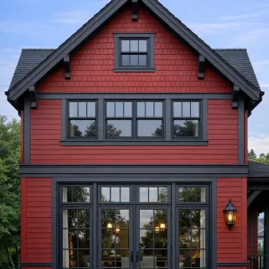 Red Carriage Loft With Tall Panes