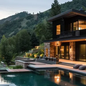 Pool With an Adjacent Yoga Platform