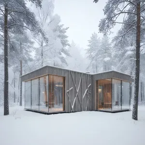 Frost-Lined Glass Grove Pavilion