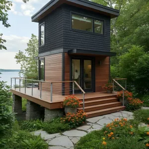 Boxy Haven with a Budding Terrace